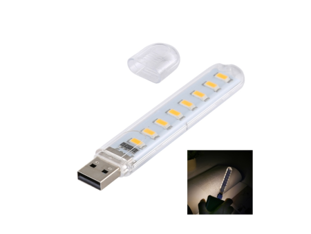 8LEDs 5V 200LM USB LED Buchleuchte Tragbar